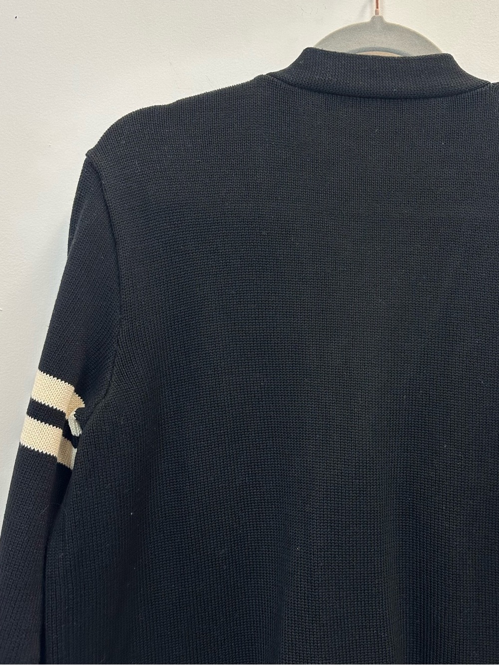 Polo Ralph Lauren Black Varsity-Style Cardigan with White Appliqué - Picture 8 of 14